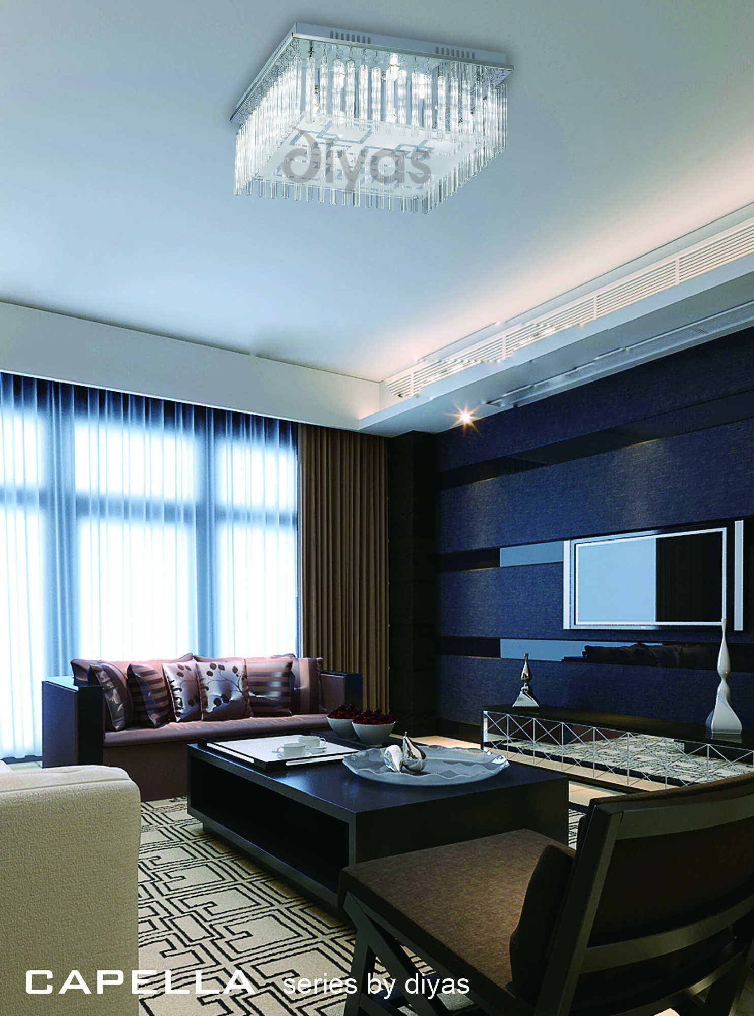 Capella Ceiling Lights Diyas Flush Fittings